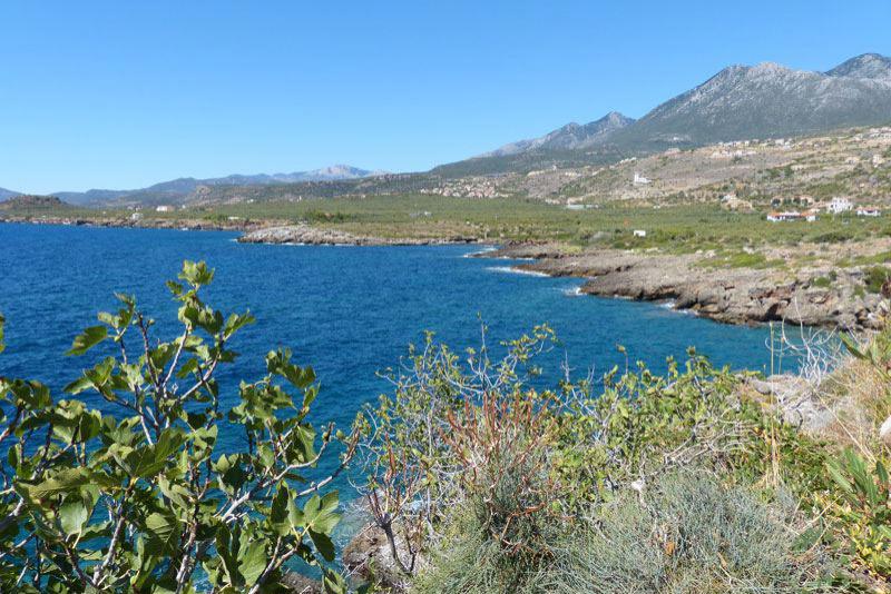 Der Blick von Agios Nikolaos in Richtung Norden