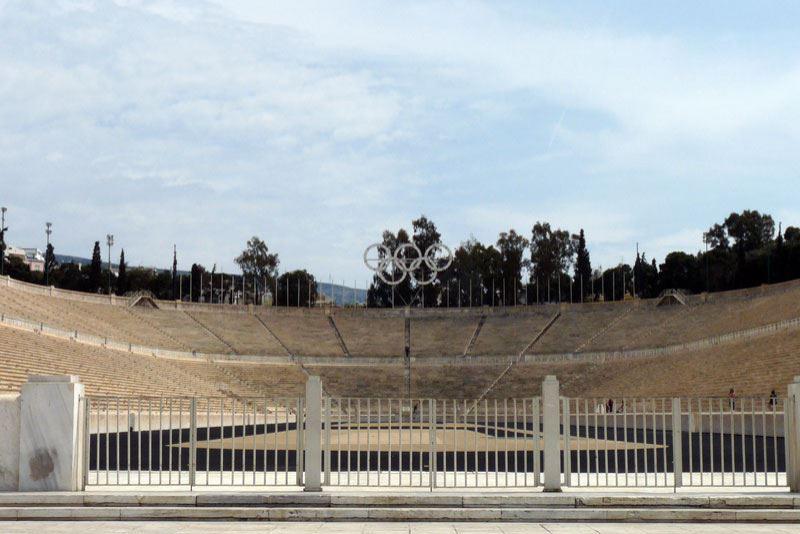 Das ursprünglich antike und wiederaufgebaute Olympische Stadion von 1896